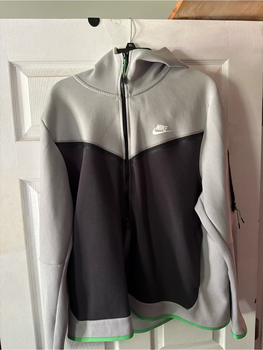 OG Nike Tech Light Gray and Black Zip-Up Jacket